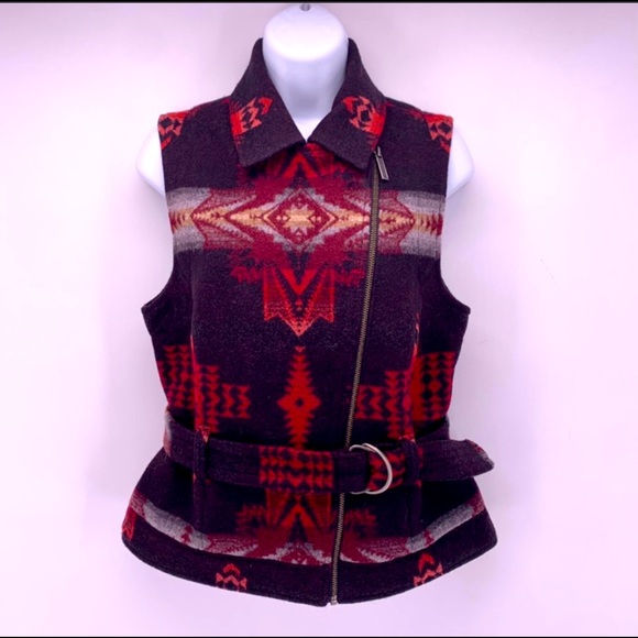 Pendleton Jackets & Blazers - Pendleton Aztec Virgin Wool Belted Winter Vest Size Large